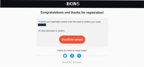 Bons email confirmation for new account